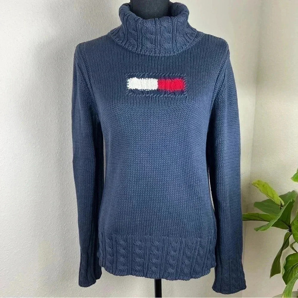 Tommy Hilfiger Sweaters - Tommy Hilfiger Women’s Vintage Red, White, Blue Knit Sweater Size Large